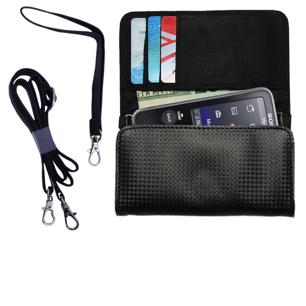 Purse Handbag Case for the Sony Walkman NWZ-E435F  - Color Options Blue Pink White Black and Red