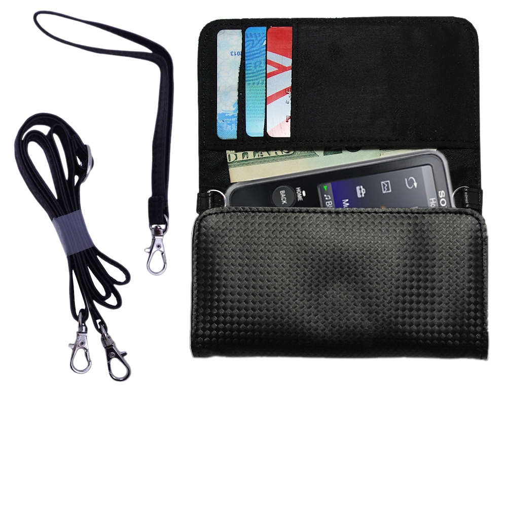 Purse Handbag Case for the Sony Walkman NWZ-E438F  - Color Options Blue Pink White Black and Red