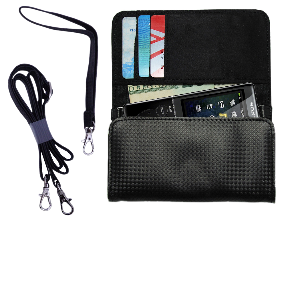Purse Handbag Case for the Sony Walkman NWZ-E463 E465 E473 E474 E475  - Color Options Blue Pink White Black and Red