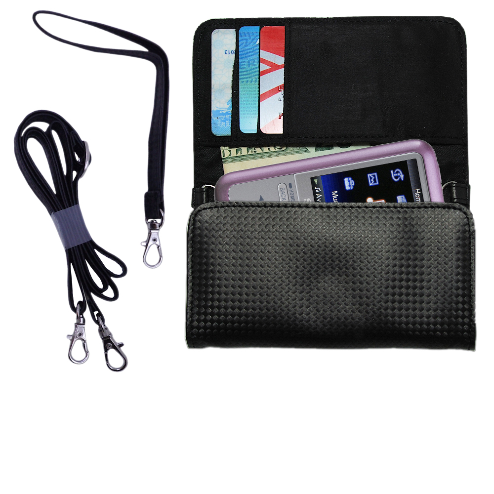 Purse Handbag Case for the Sony Walkman NWZ-S615  - Color Options Blue Pink White Black and Red