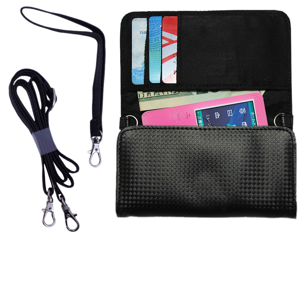 Purse Handbag Case for the Sony Walkman NWZ-S636F  - Color Options Blue Pink White Black and Red