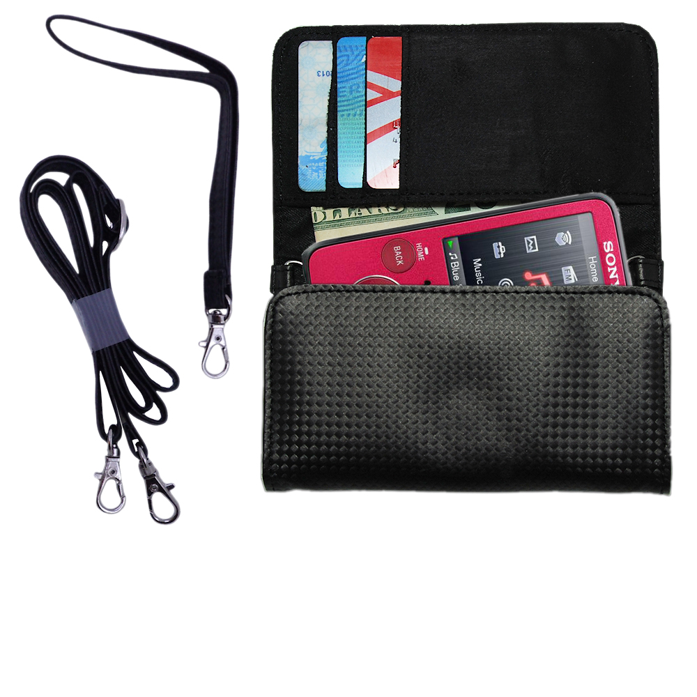 Purse Handbag Case for the Sony Walkman NWZ-S638F  - Color Options Blue Pink White Black and Red