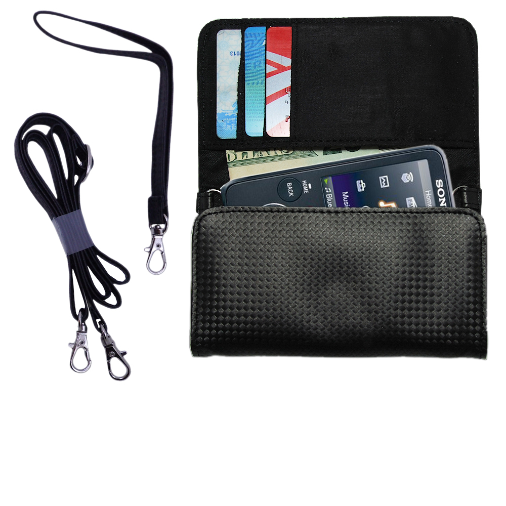 Purse Handbag Case for the Sony Walkman NWZ-S639F  - Color Options Blue Pink White Black and Red