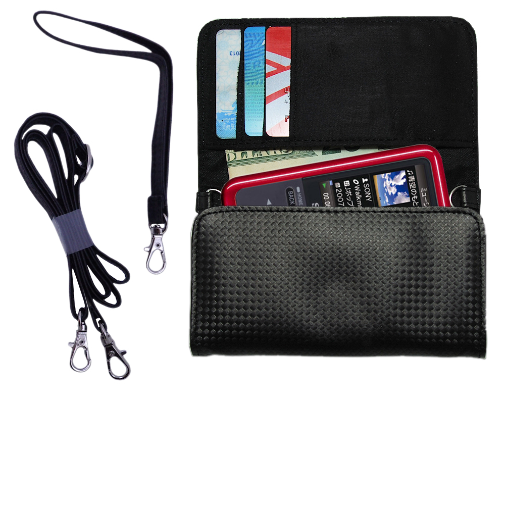 Purse Handbag Case for the Sony Walkman NWZ-S710F  - Color Options Blue Pink White Black and Red