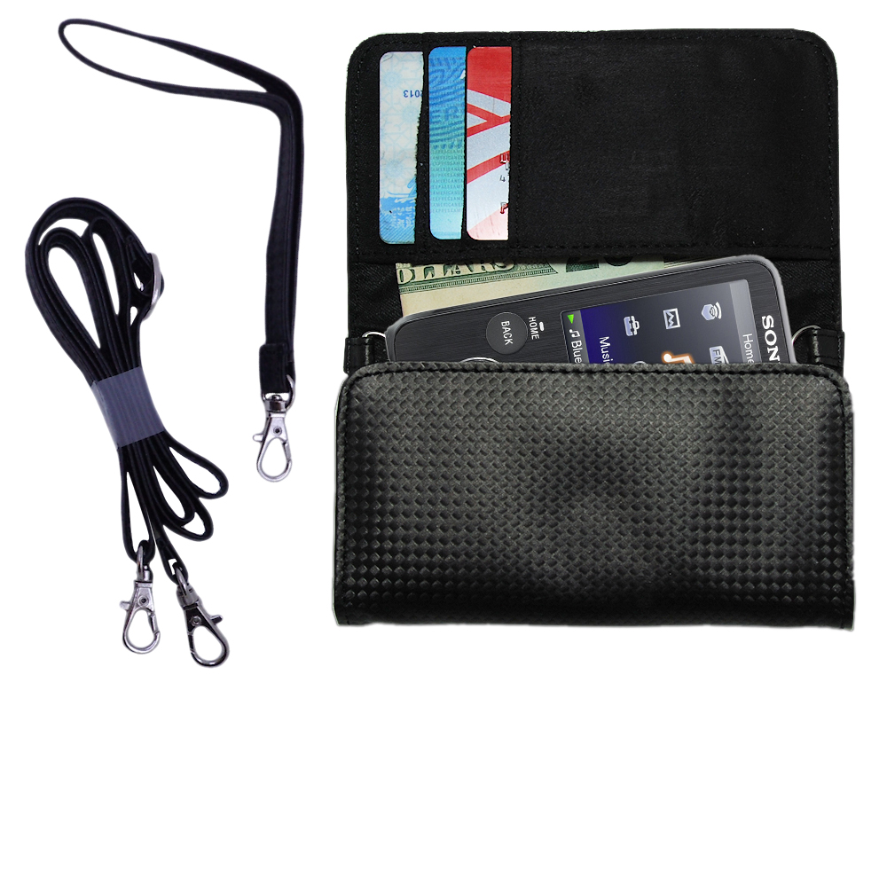 Purse Handbag Case for the Sony Walkman NWZ-S739F  - Color Options Blue Pink White Black and Red