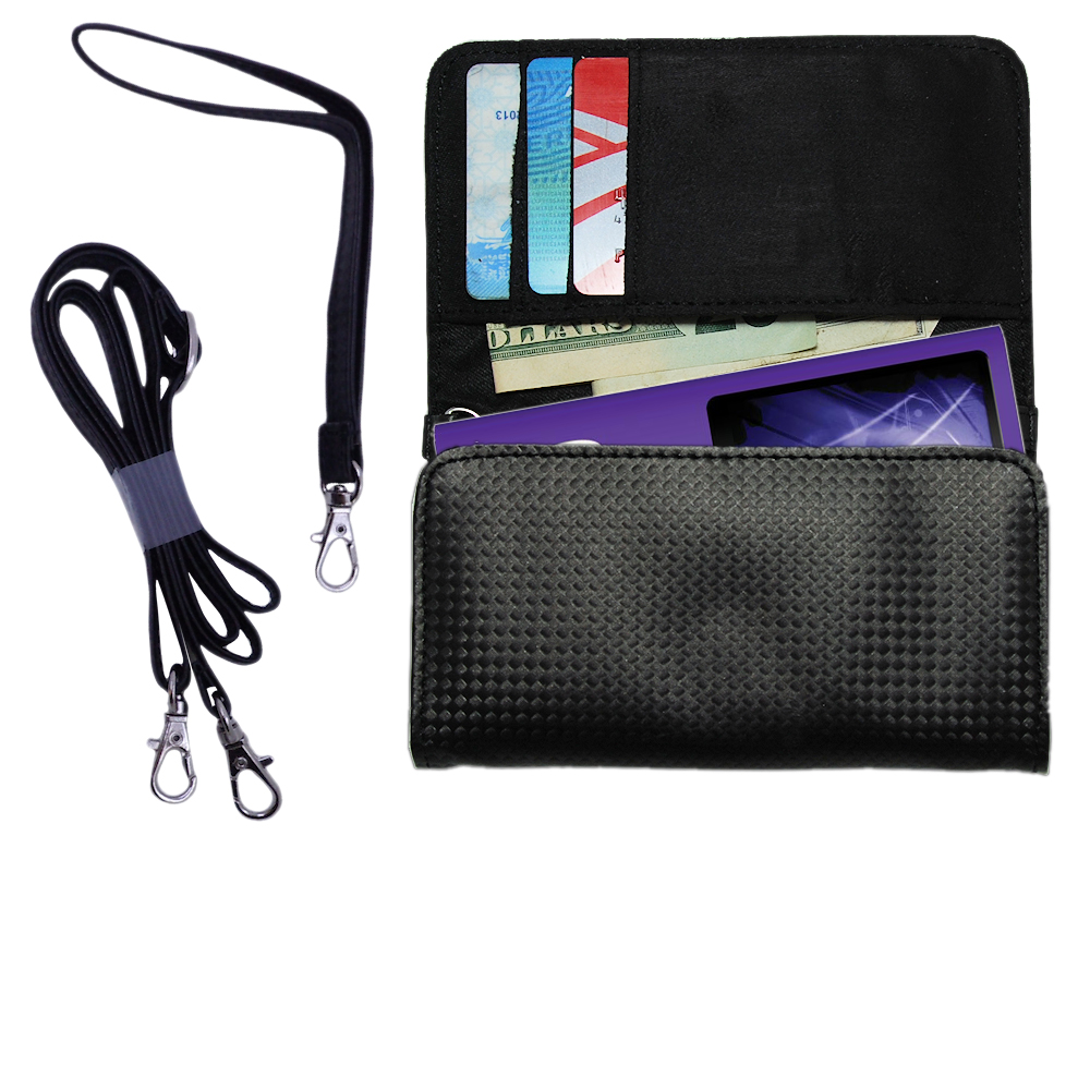 Purse Handbag Case for the Visual Land Rave VL-607 with both a hand and shoulder loop - Color Options Blue Pink White Black and Red