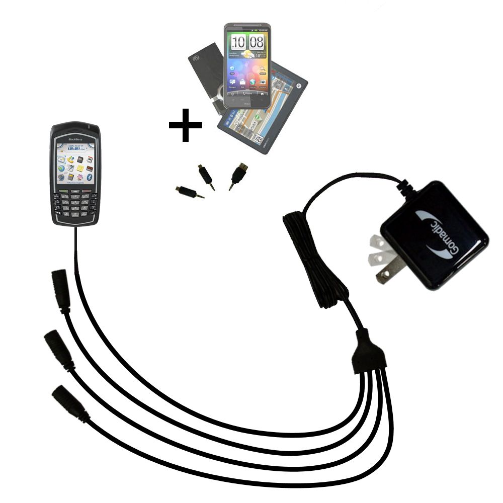 Quad output Wall Charger includes tip for the Blackberry 7130e