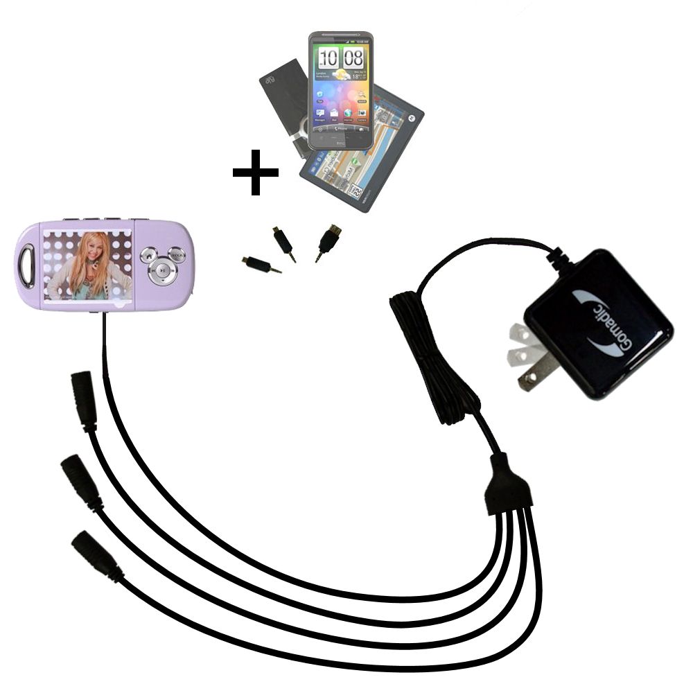 Quad output Wall Charger includes tip for the Disney Hannah Montana Mix Max Player DS19012