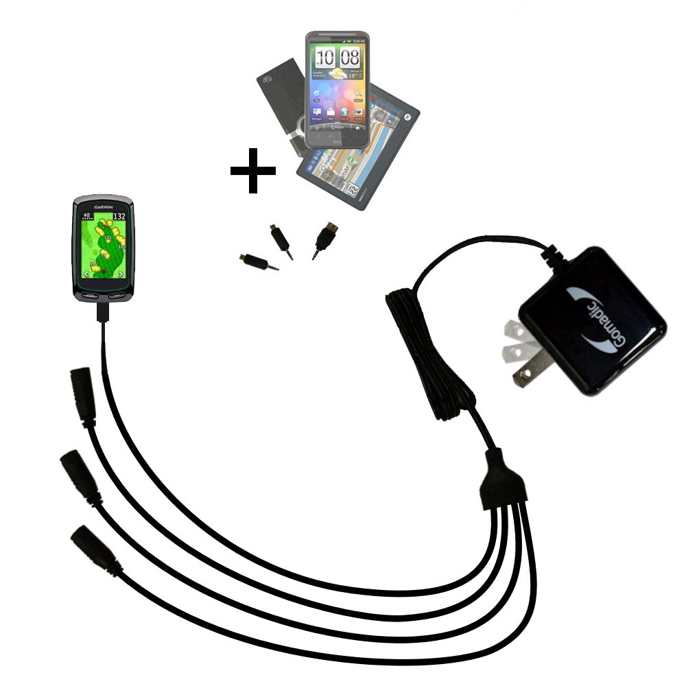 Quad output Wall Charger includes tip for the Garmin Approach G3 G5 G6