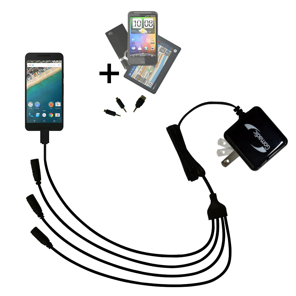 Quad output Wall Charger includes tip for the Google Nexus 5X