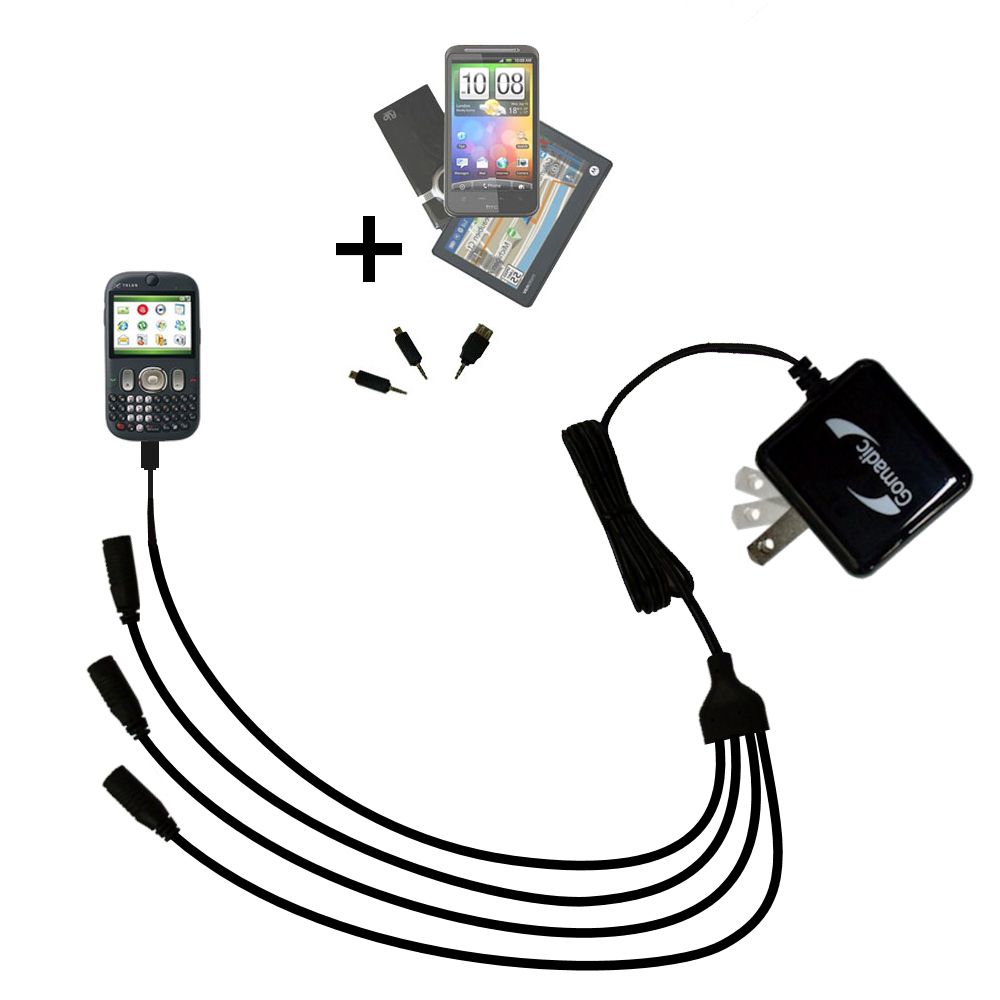 Quad output Wall Charger includes tip for the HTC CDMA PDA Phone