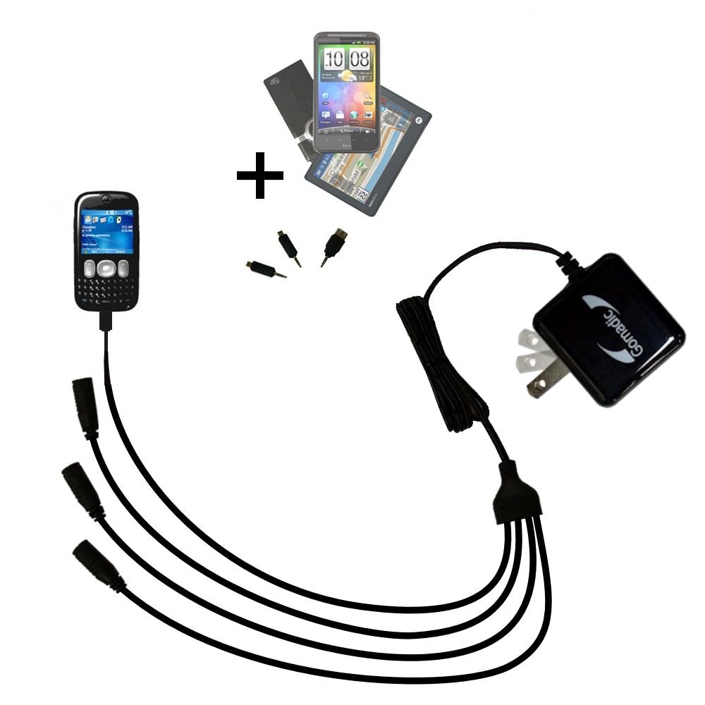 Quad output Wall Charger includes tip for the HTC S640