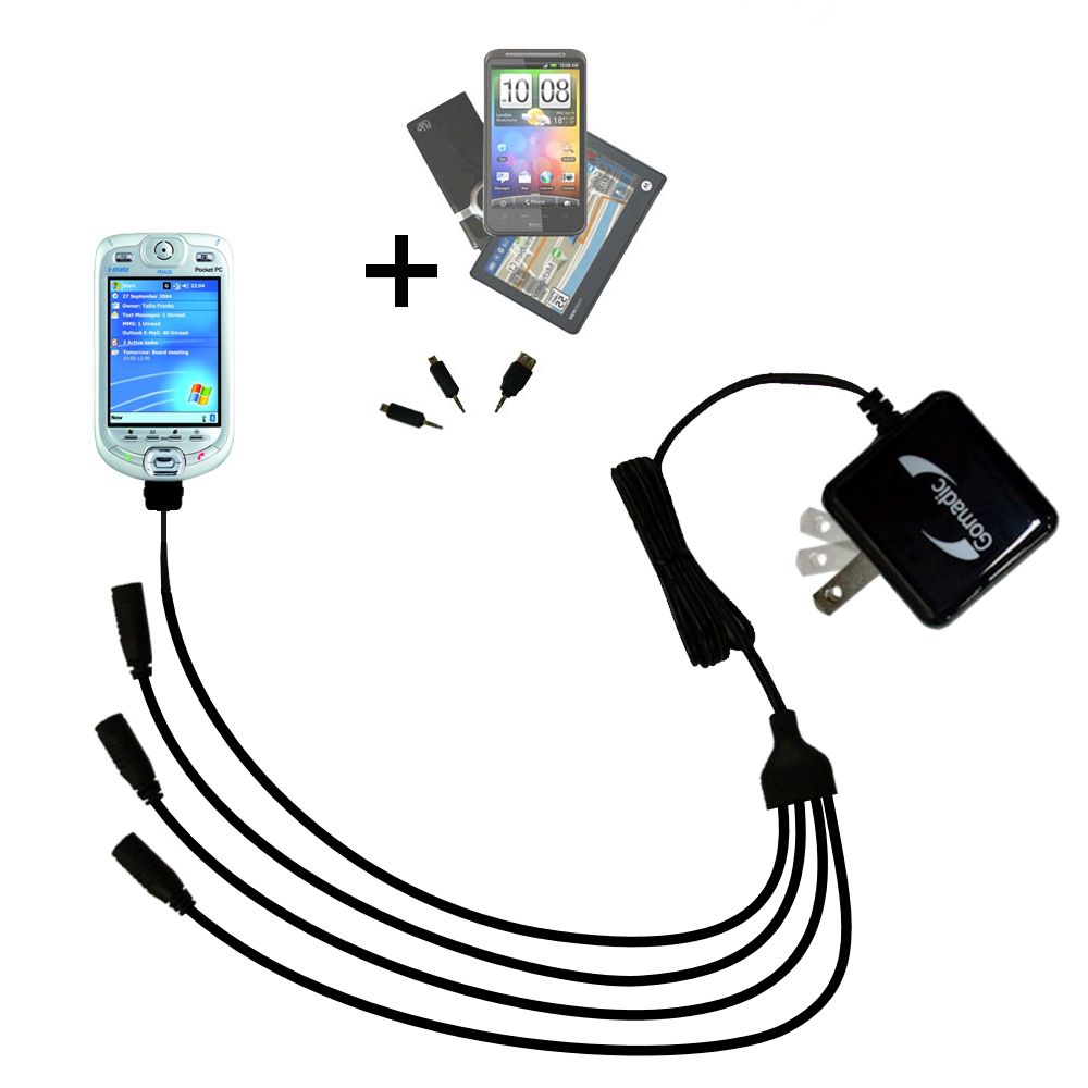 Quad output Wall Charger includes tip for the i-Mate Pocket PC Phone Edition