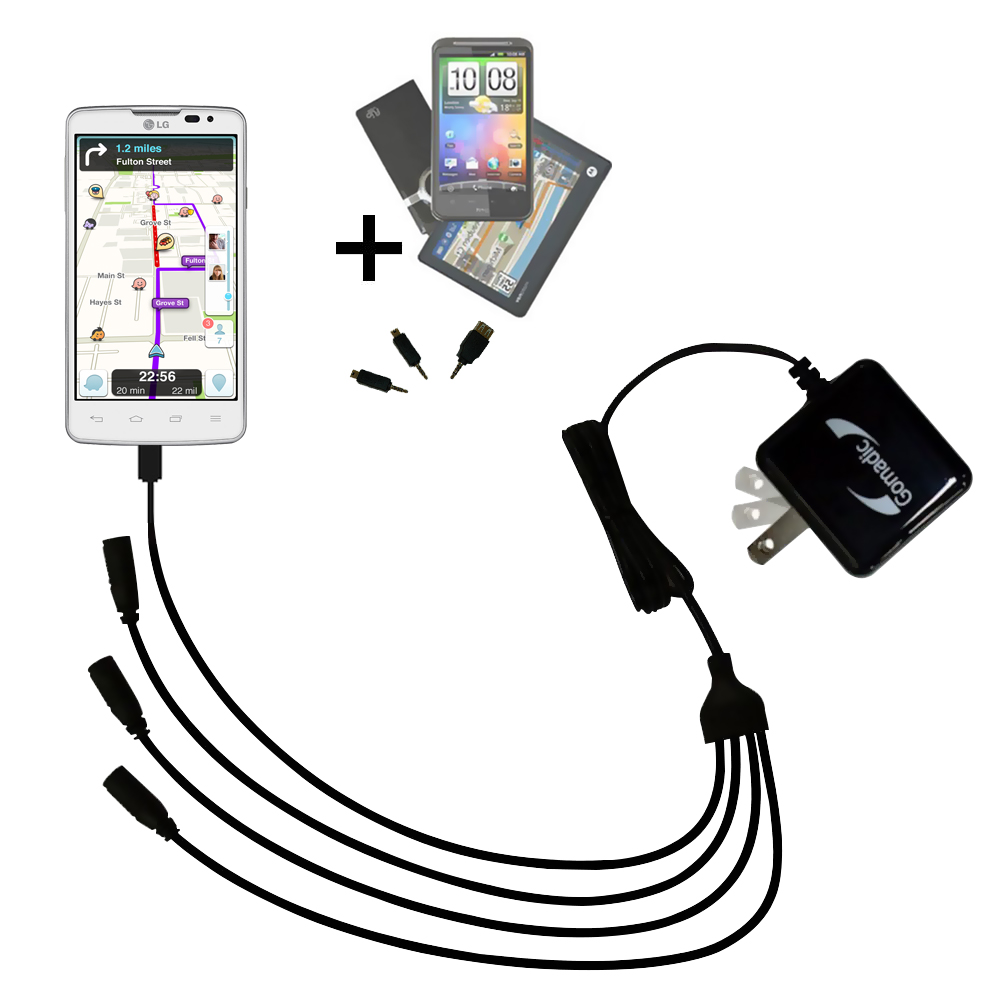 Quad output Wall Charger includes tip for the LG L60