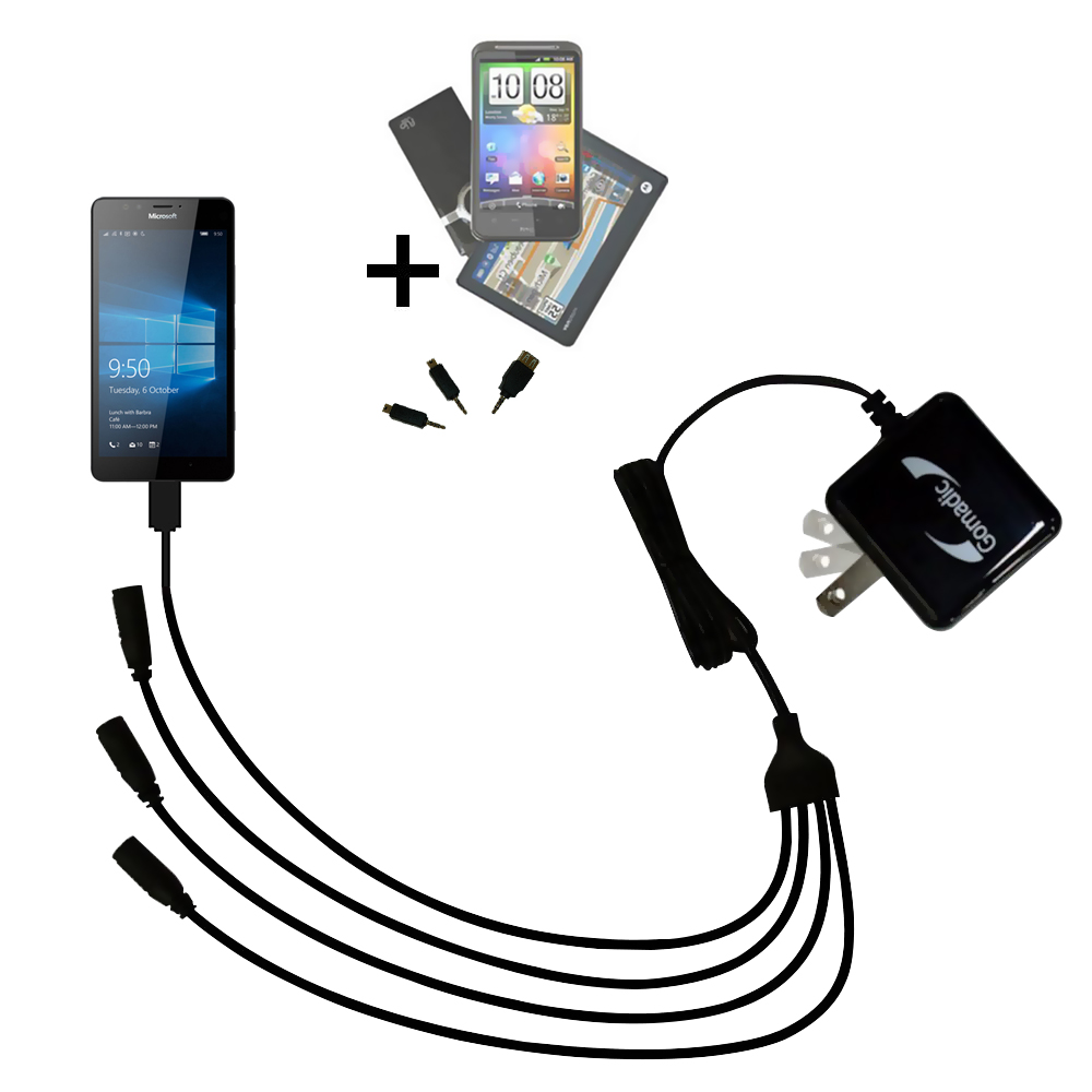 Quad output Wall Charger includes tip for the Microsoft Lumia 950
