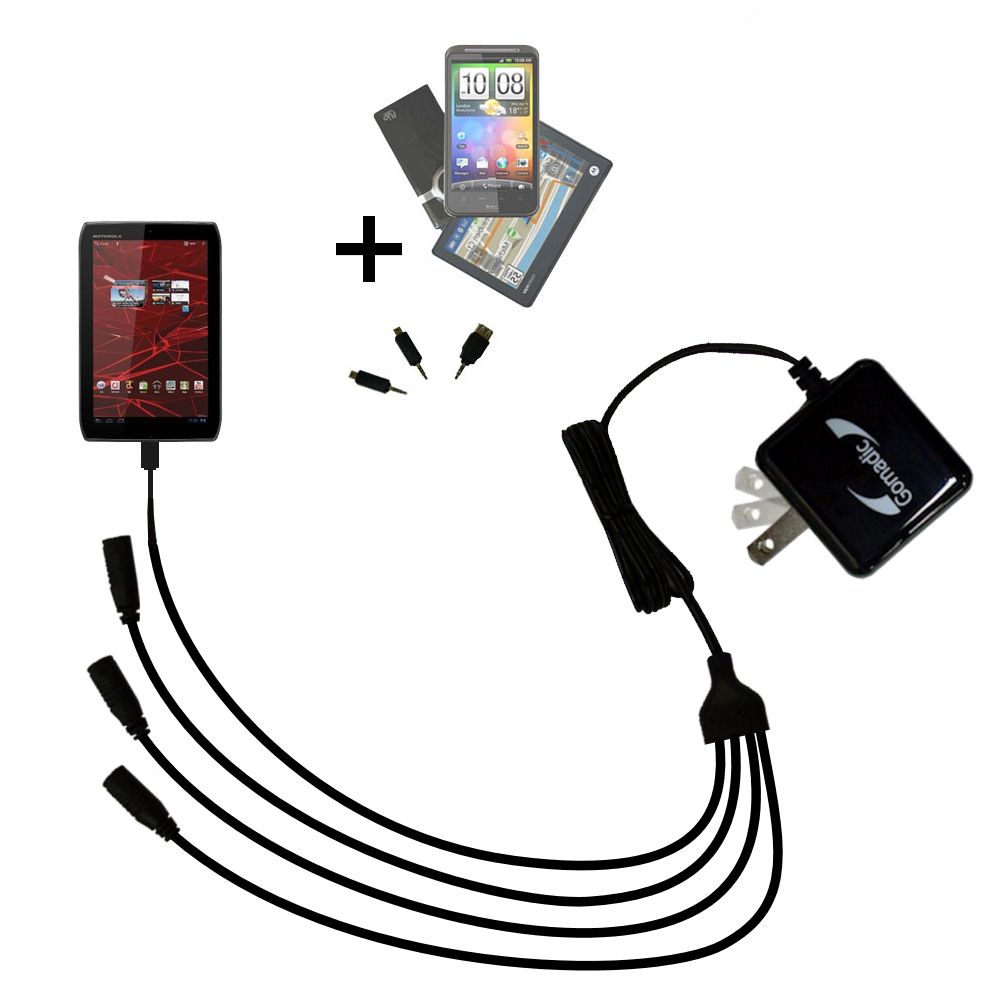 Quad output Wall Charger includes tip for the Motorola DROID XYBOARD