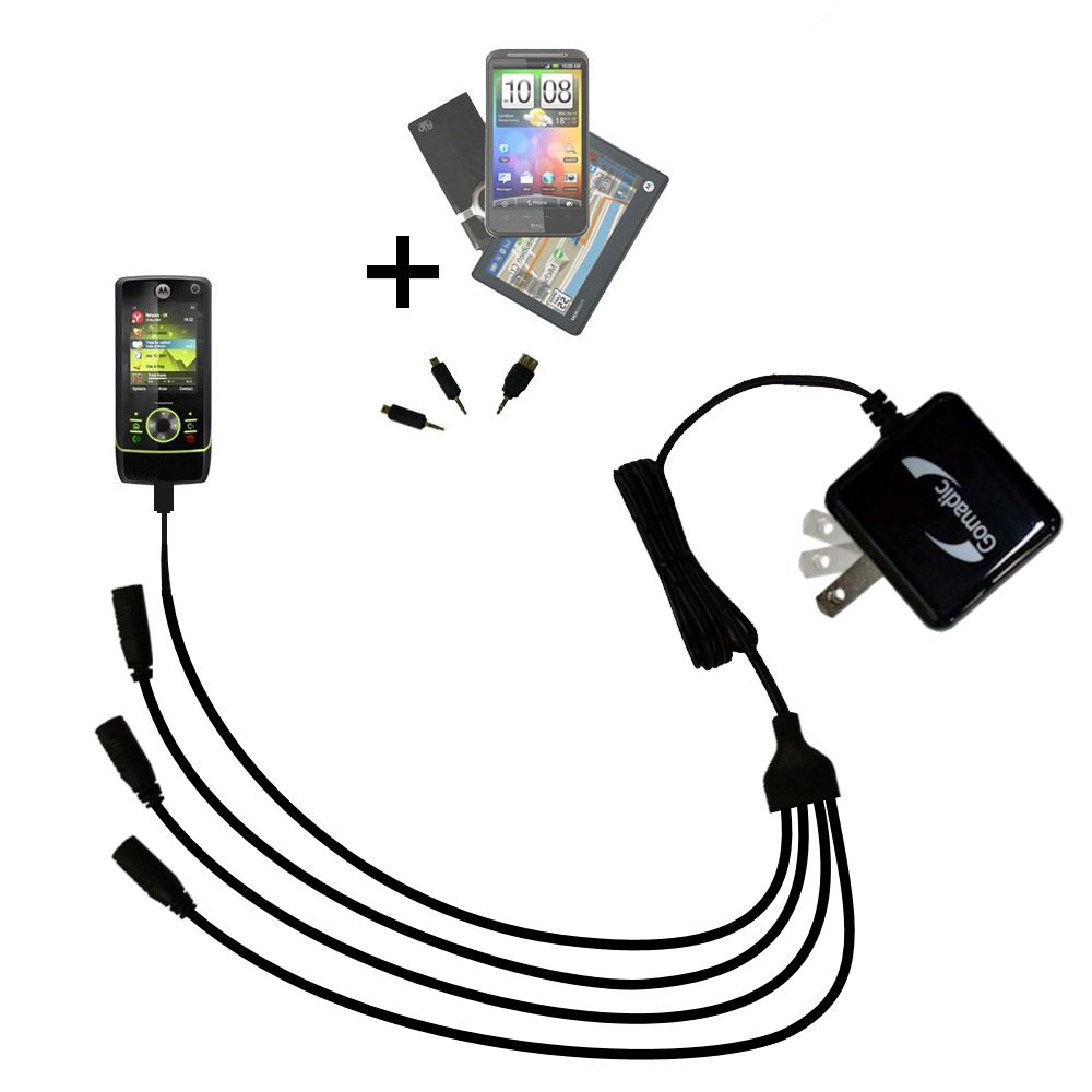 Quad output Wall Charger includes tip for the Motorola MOTORIZR Z8
