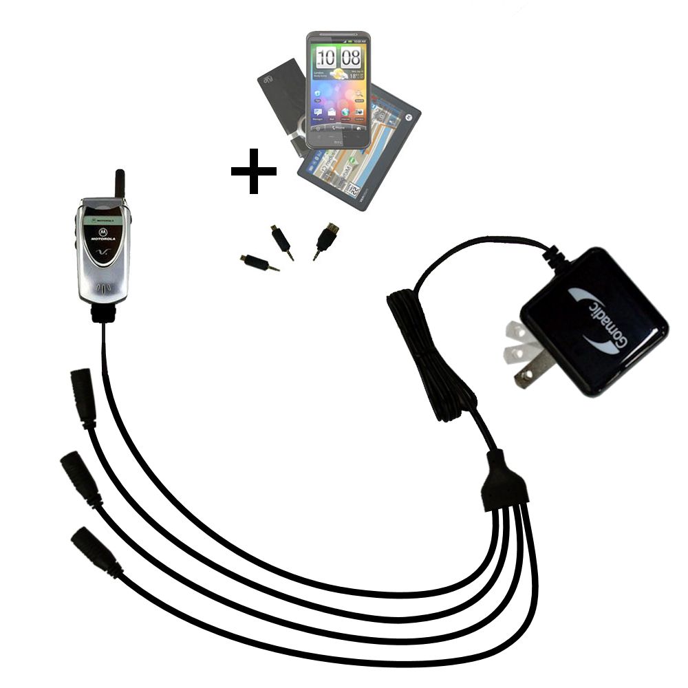 Quad output Wall Charger includes tip for the Motorola V60