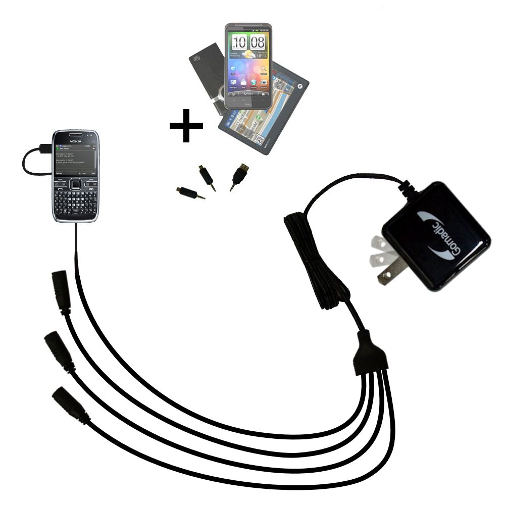 Quad output Wall Charger includes tip for the Nokia E72