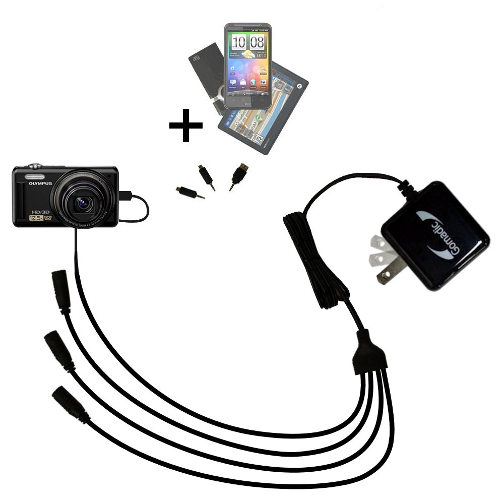 Quad output Wall Charger includes tip for the Olympus VR-320