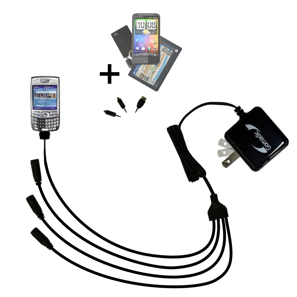 Quad output Wall Charger includes tip for the Palm Palm Treo 750v
