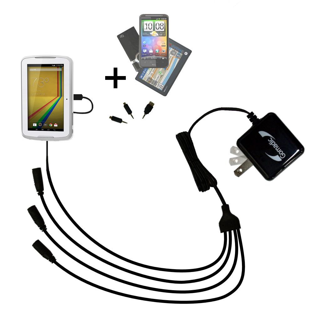 Quad output Wall Charger includes tip for the Polaroid Q10