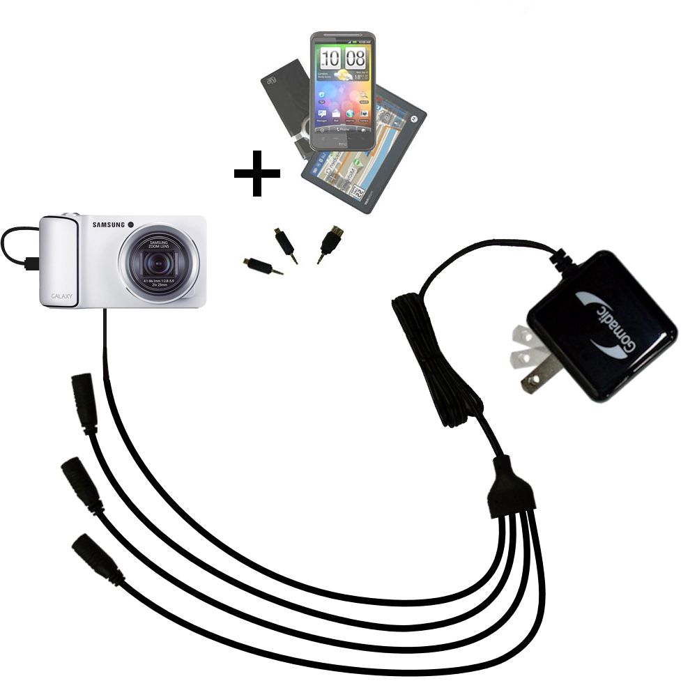 Quad output Wall Charger includes tip for the Samsung Galaxy Camera