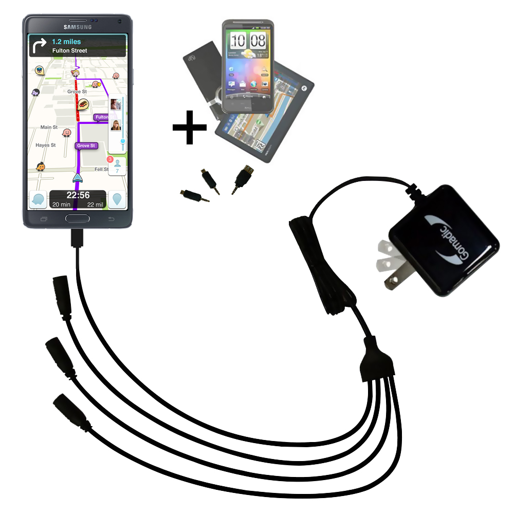 Quad output Wall Charger includes tip for the Samsung Galaxy Note 4