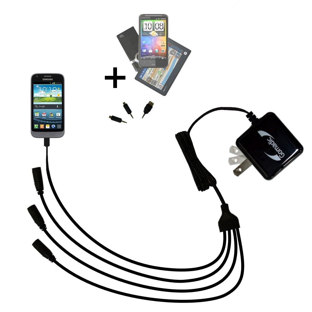 Quad output Wall Charger includes tip for the Samsung Galaxy Victory