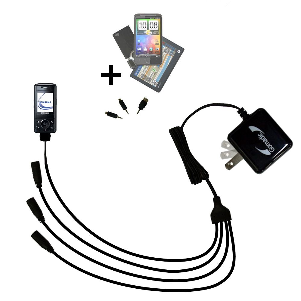 Quad output Wall Charger includes tip for the Samsung SGH-D520