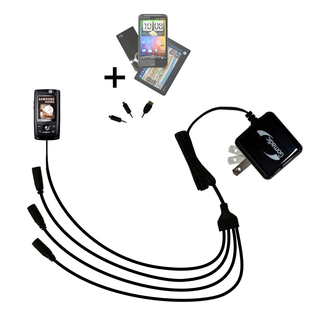 Quad output Wall Charger includes tip for the Samsung SGH-D820