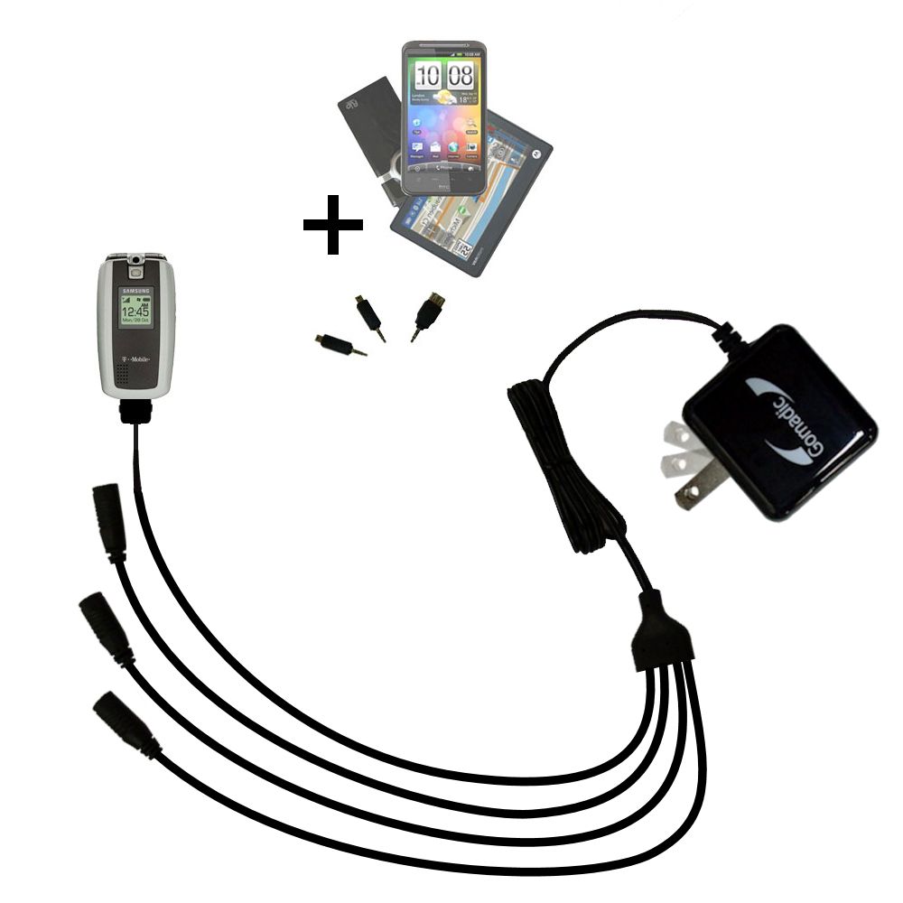 Quad output Wall Charger includes tip for the Samsung SGH-T719