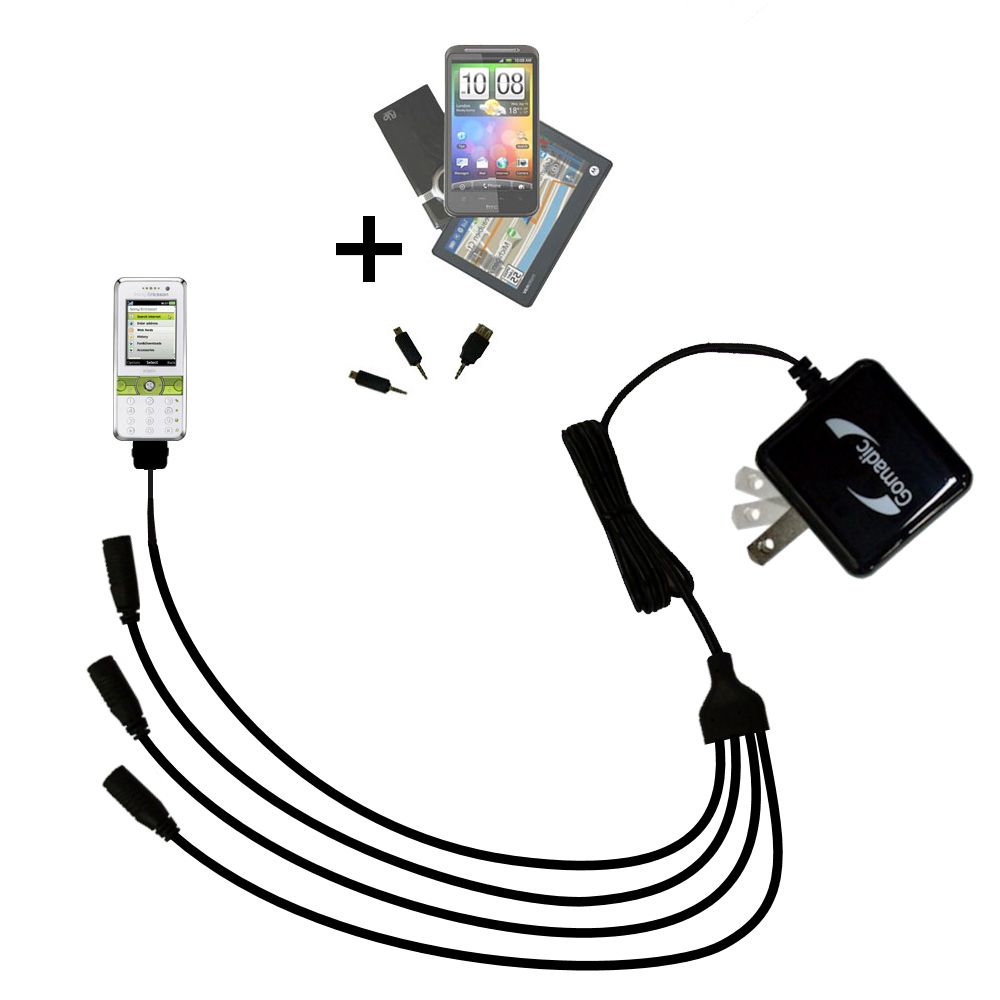 Quad output Wall Charger includes tip for the Sony Ericsson k660i