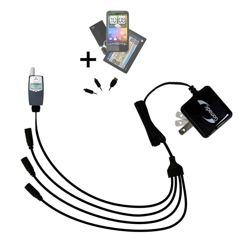 Quad output Wall Charger includes tip for the Sony Ericsson T39m