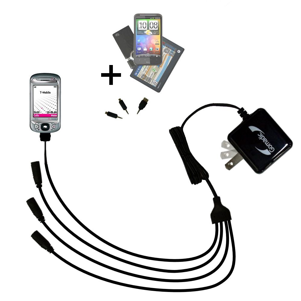 Quad output Wall Charger includes tip for the T-Mobile MDA II