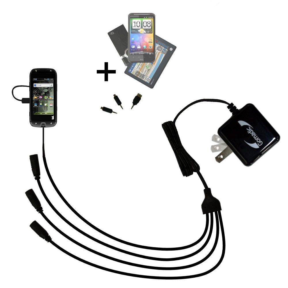 Quad output Wall Charger includes tip for the T-Mobile Sidekick 4G
