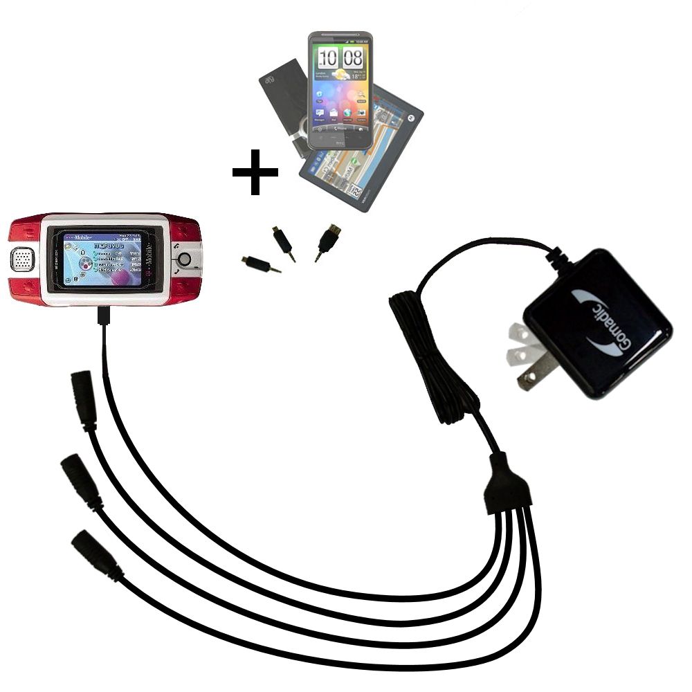 Quad output Wall Charger includes tip for the T-Mobile Sidekick iD