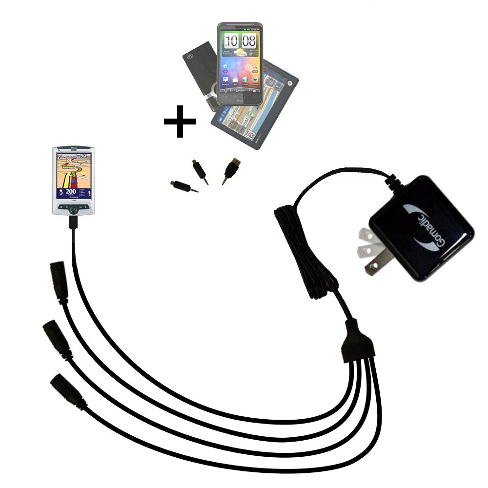 Quad output Wall Charger includes tip for the TomTom Navigator 5