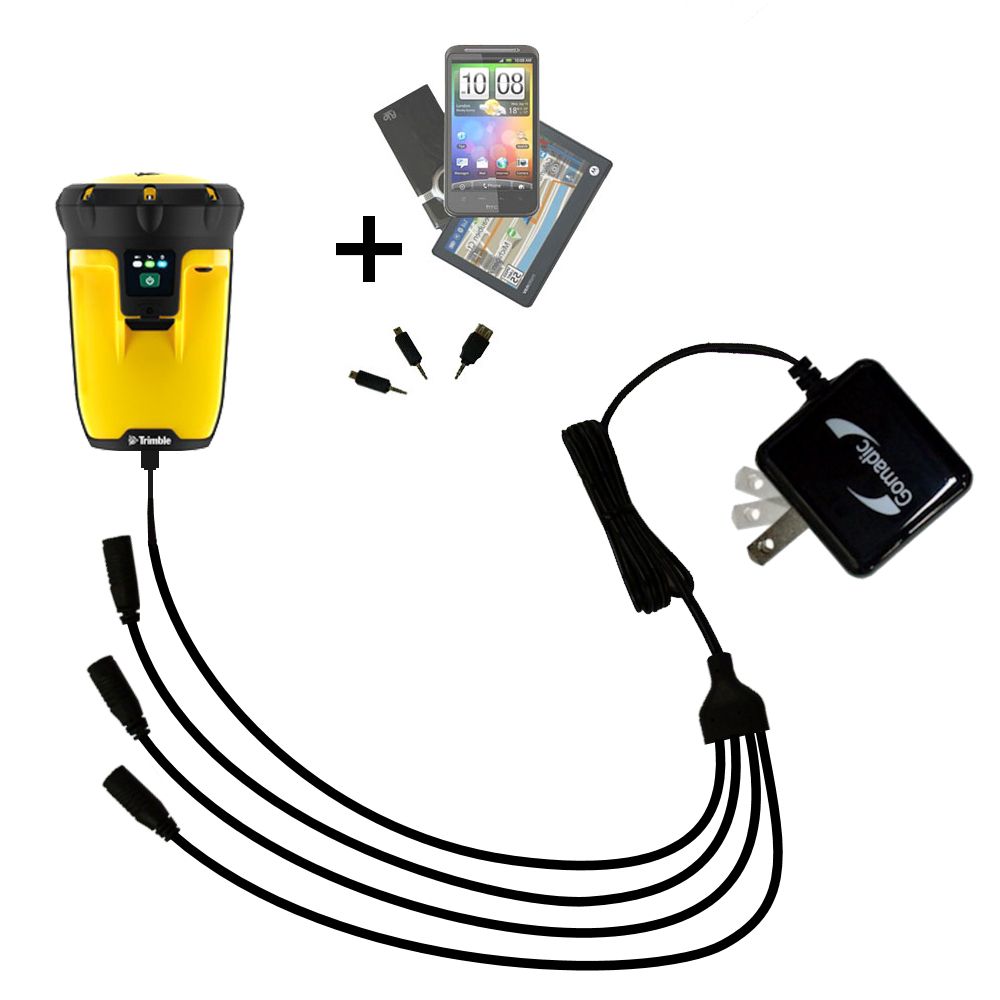 Quad output Wall Charger includes tip for the Trimble Pro 6H 6T