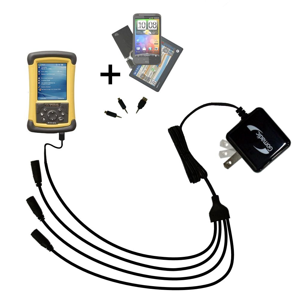 Quad output Wall Charger includes tip for the Trimble TDS Recon 200 / 200X