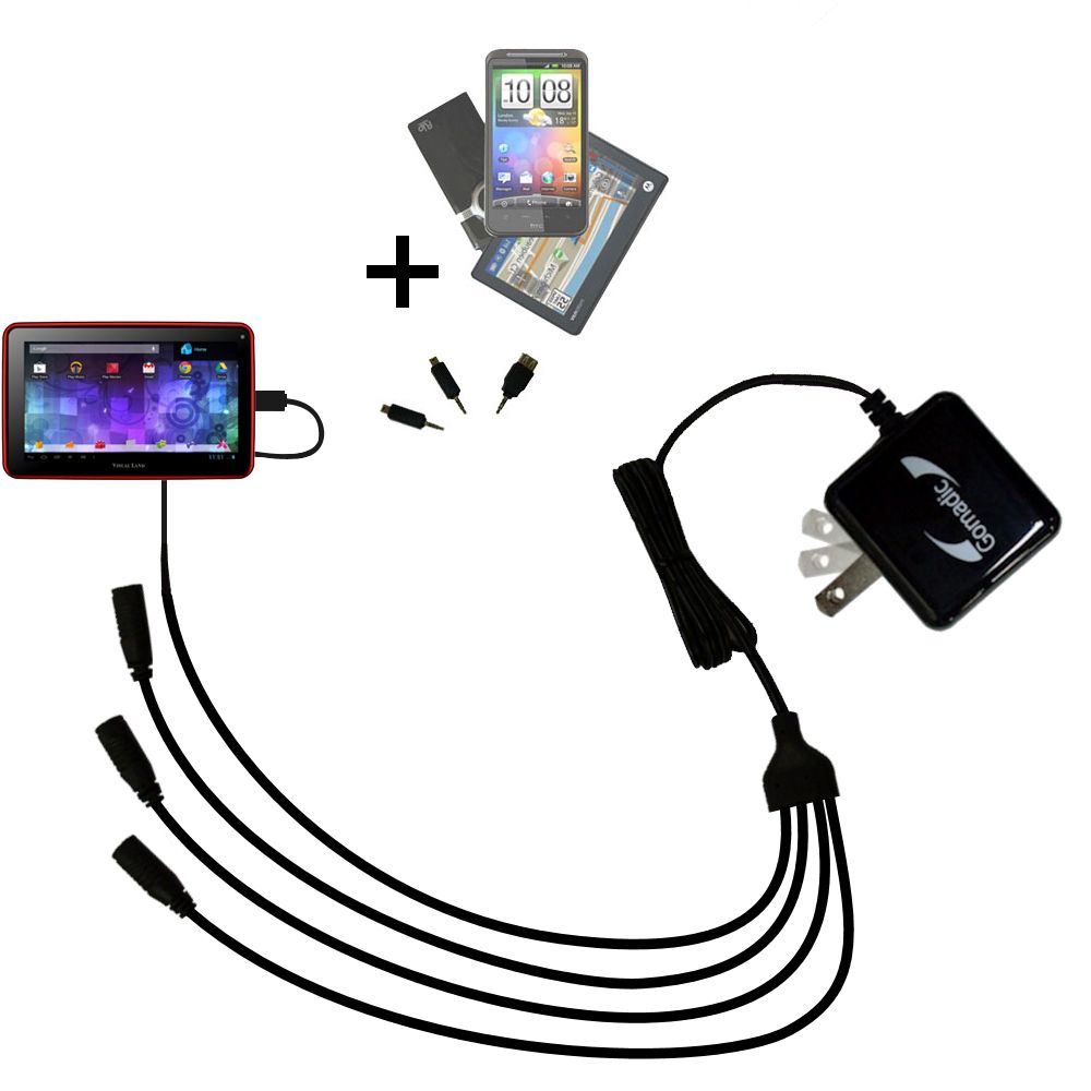 Uses Gomadic TipExchange Technology Classic Straight USB Cable suitable for the Visual Land Prestige Pro 7D with Power Hot Sync and Charge Capabilities 