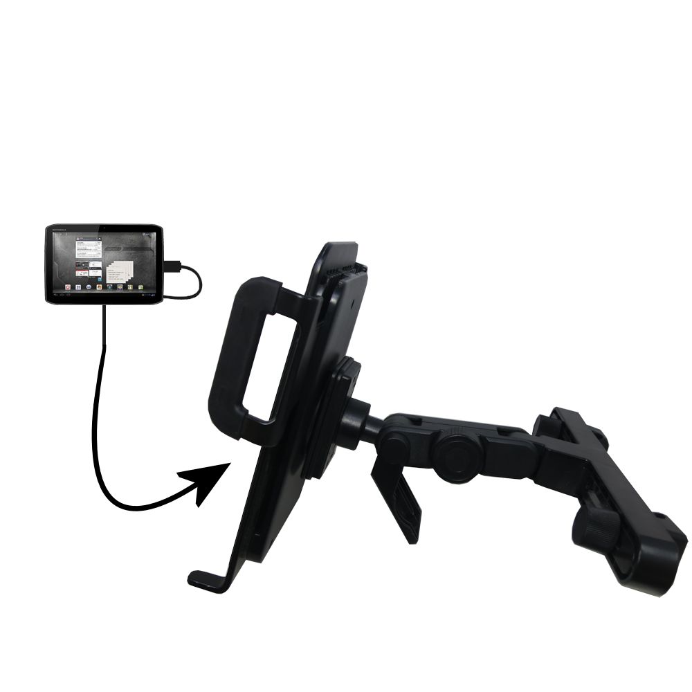 Headrest Holder compatible with the Motorola XyBoard MZ617 Tablet