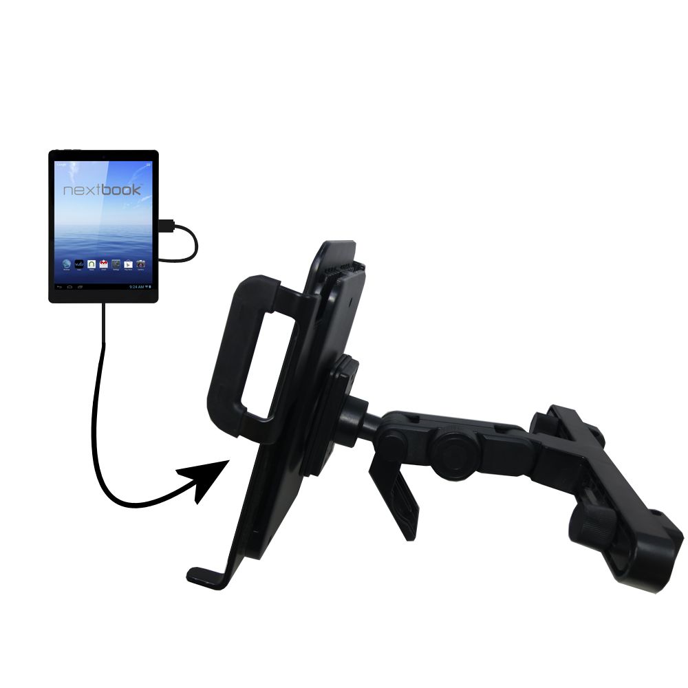 Headrest Holder compatible with the Nextbook Premium 8 HD NX008HD8G Tablet