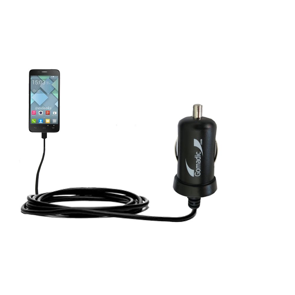 Mini Car Charger compatible with the Alcatel One Touch Idol S / Alpha