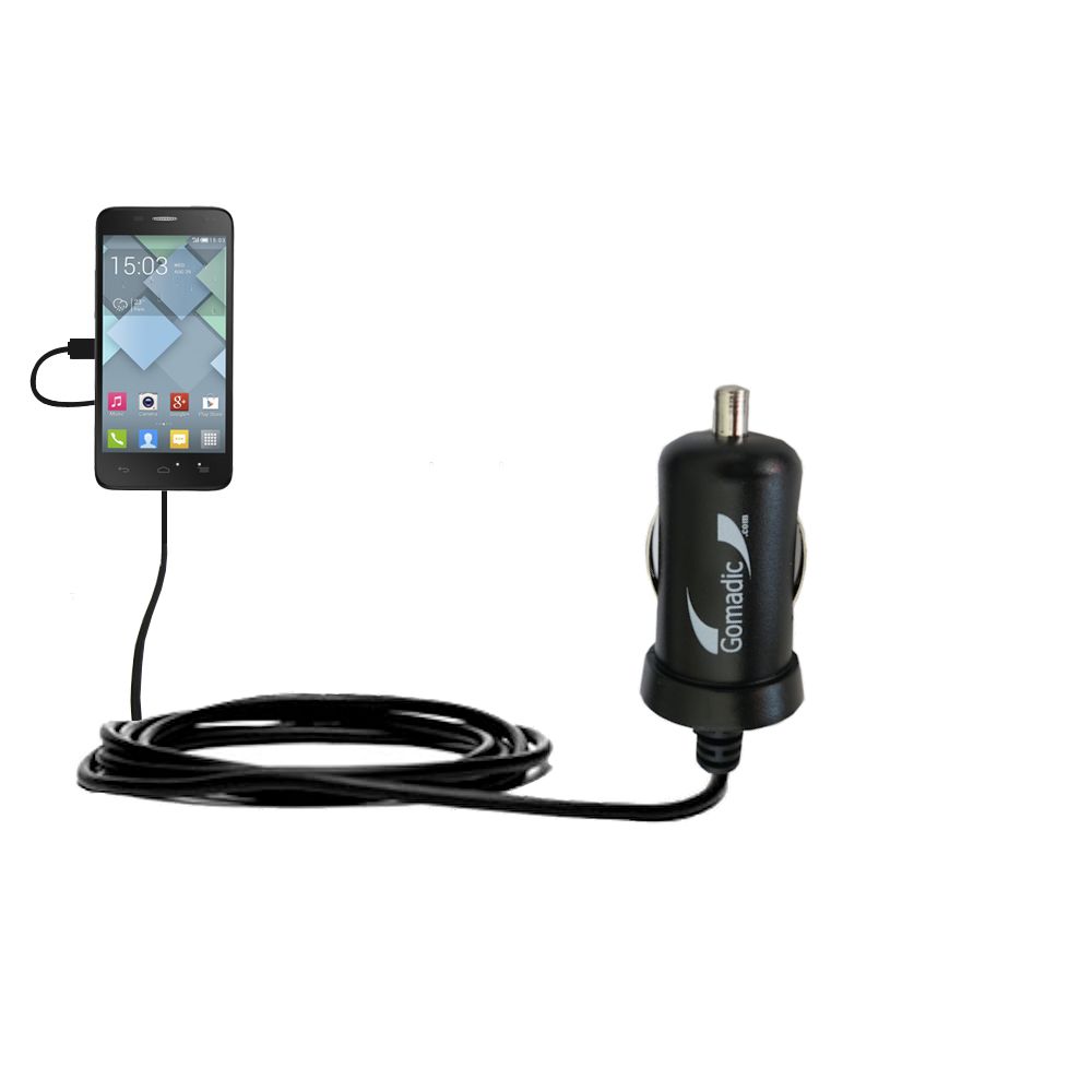 Mini Car Charger compatible with the Alcatel OneTouch Pop 7 / Pop 8