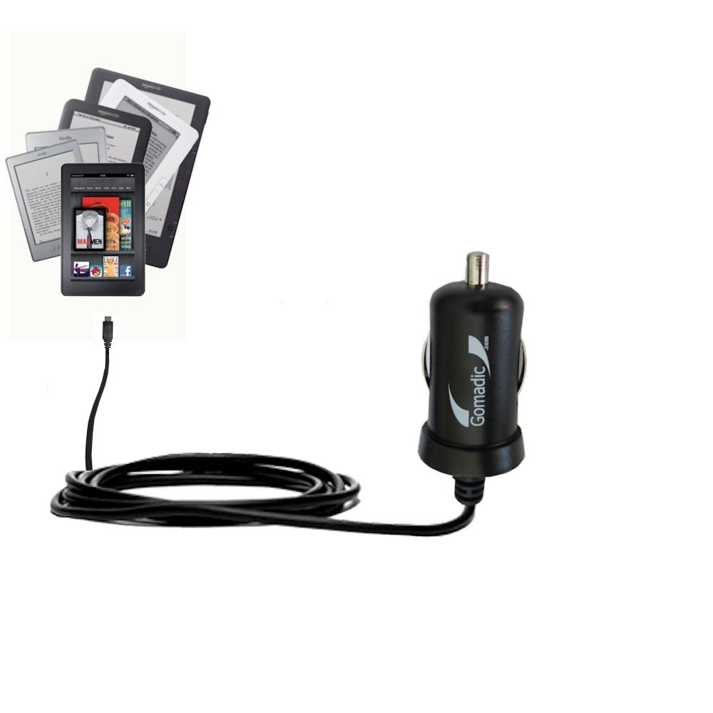 Mini Car Charger compatible with the Amazon Kindle Fire HD / HDX / DX / Touch / Keyboard / WiFi / 3G
