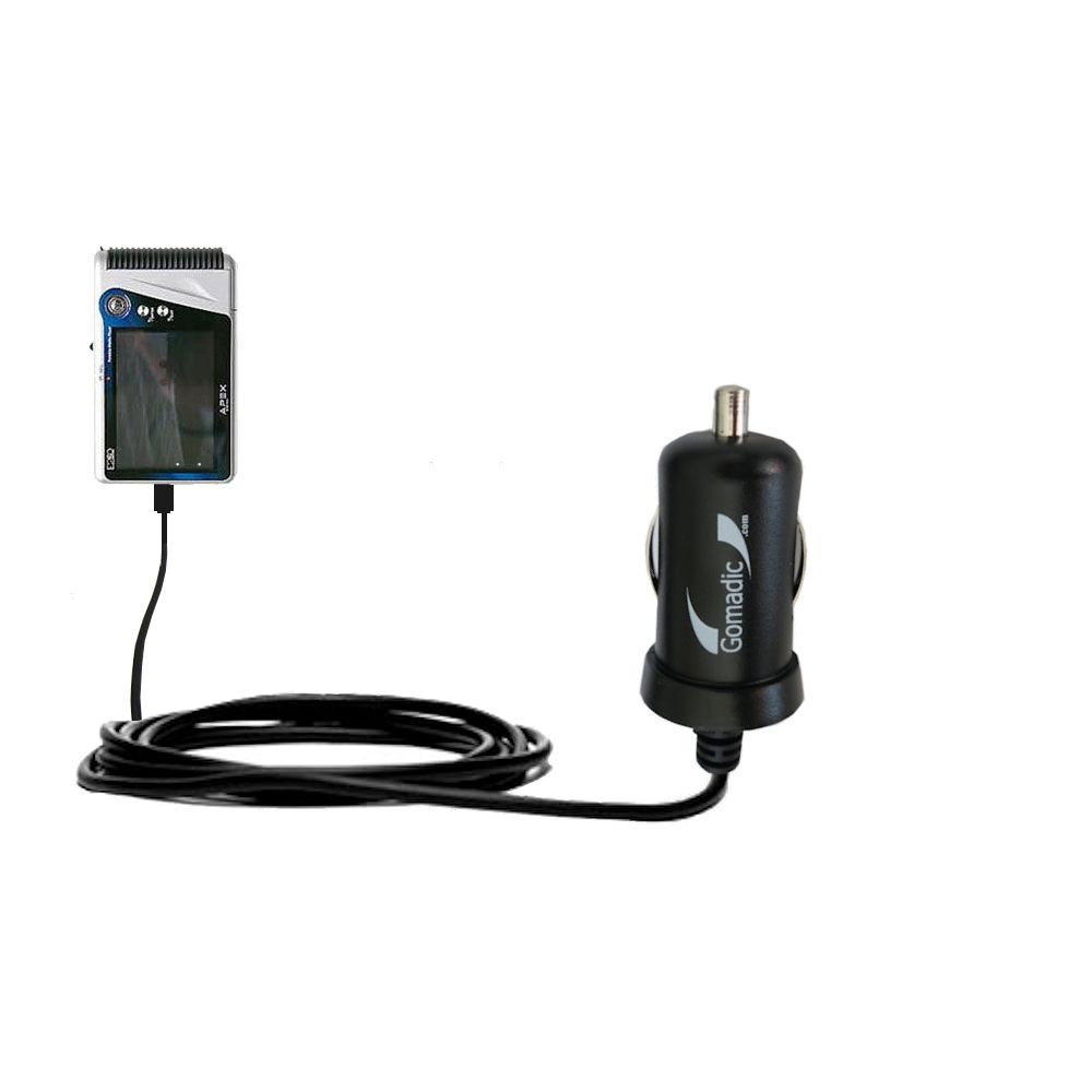 Gomadic Intelligent Compact Car / Auto DC Charger suitable for the APEX Digital E2go - 2A / 10W power at half the size. Uses Gomadic TipExchange Technology