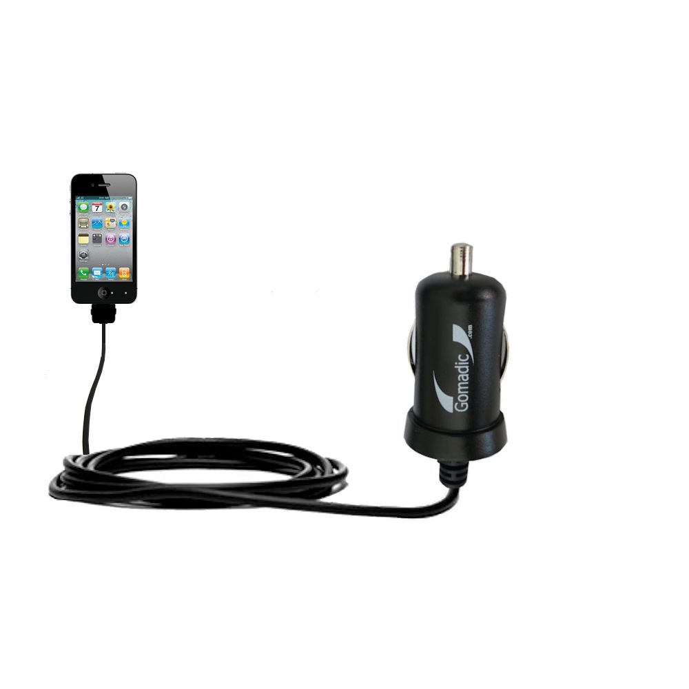 Mini Car Charger compatible with the Apple iPhone 4