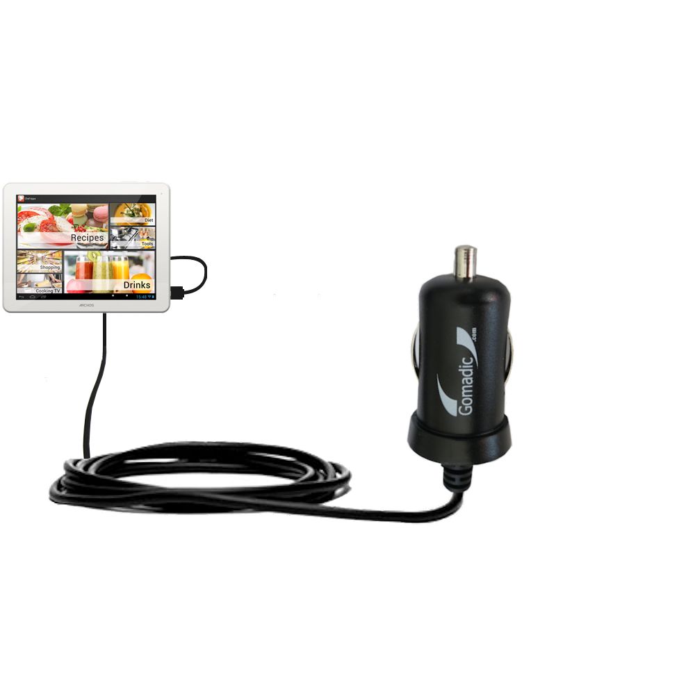 Mini Car Charger compatible with the Archos Chefpad