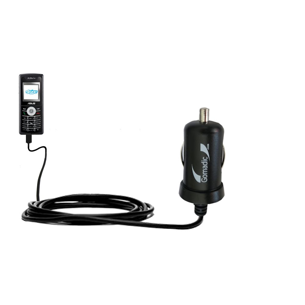 Mini Car Charger compatible with the Asus AiGuru S2 Skype Phone